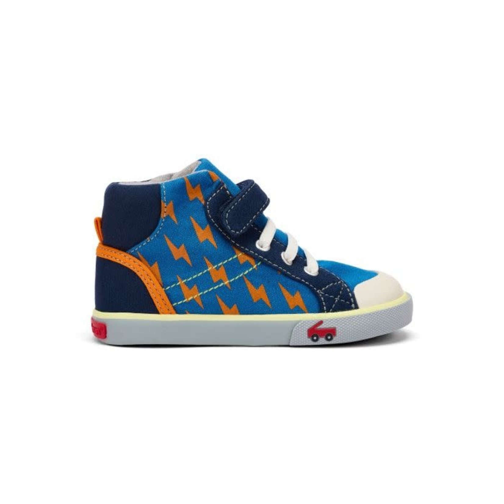 See Kai Run SEE KAI RUN - High Top Canvas Sneakers 'Dane - Blue Bolts'