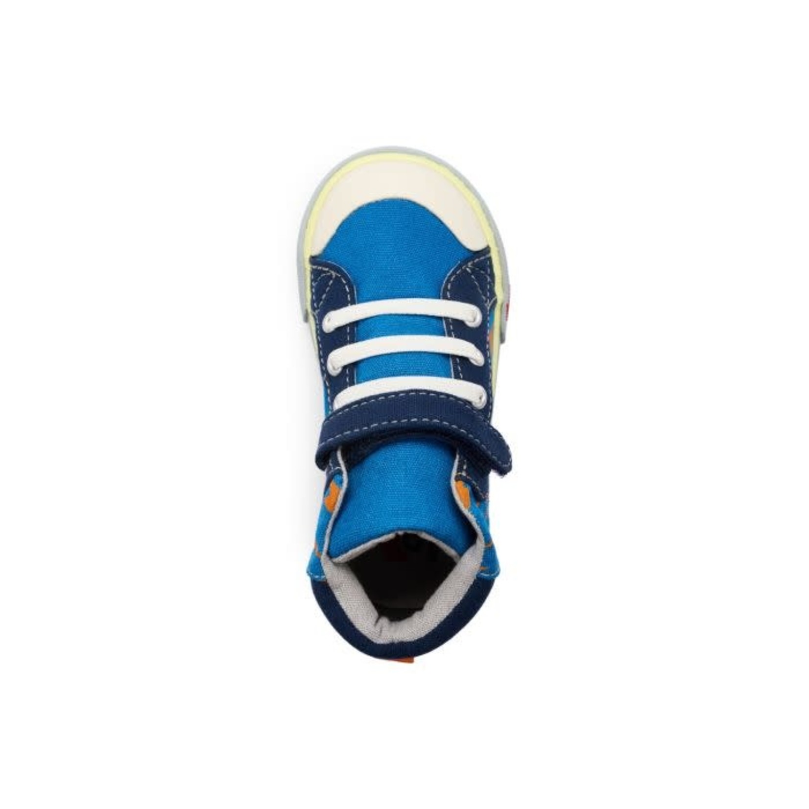 SEE KAI RUN High Top Canvas Sneakers Dane Blue Bolts La Culotte a l Envers