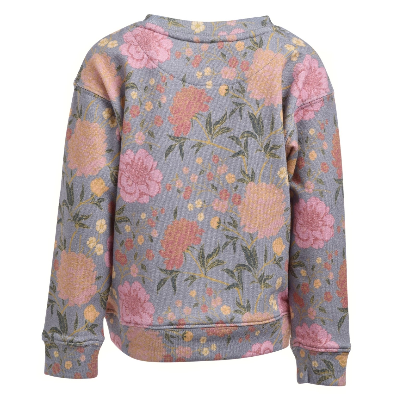 L&P L&P - French Terry Crewneck Sweater 'Indiana 2.0 - Grey/Vintage Flowers'