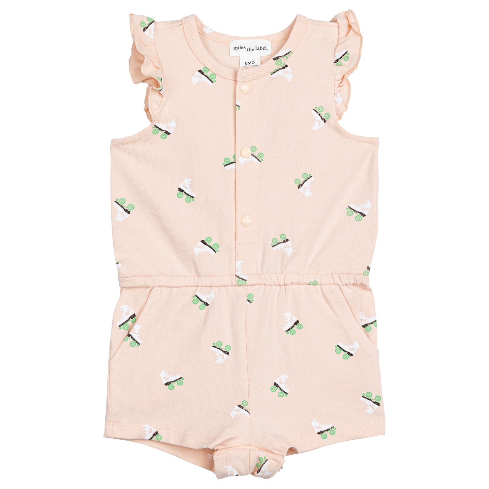 Miles the label MILES THE LABEL -  Light pink romper with rollerskate print