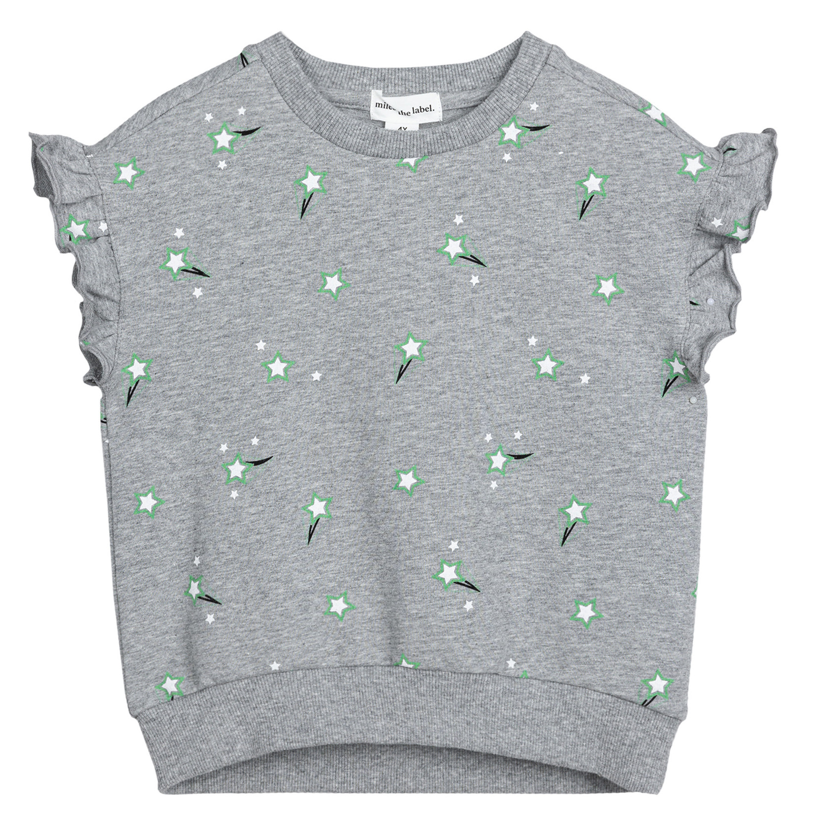 Miles the label MILES THE LABEL - Light grey shortsleeve sweatshirt with shooting star print