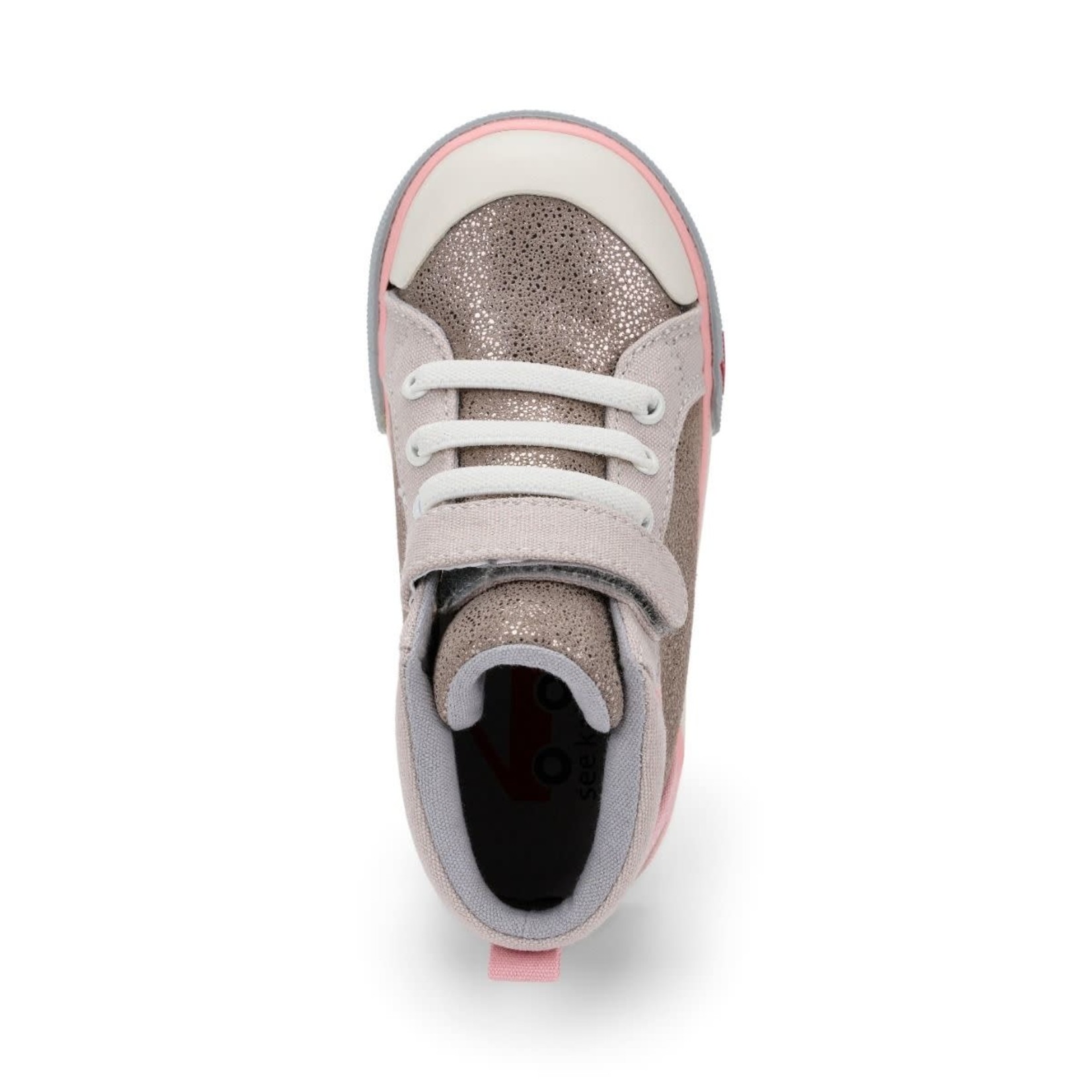 See Kai Run SEE KAI RUN - High Top Sneakers 'Peyton - Beige Metallic Leather'