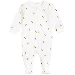 Petit Lem PETIT LEM - Ivory baby pyjama with zipper 'Bees'