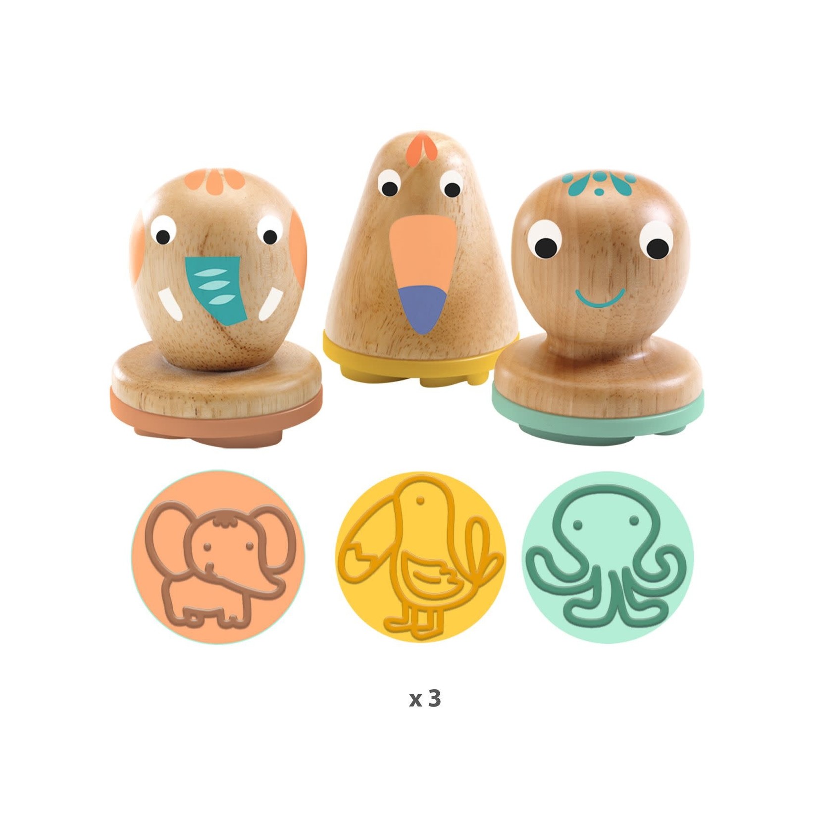 Djeco DJECO - Set of Stamps for Modeling Dough 'Myplastictamps'