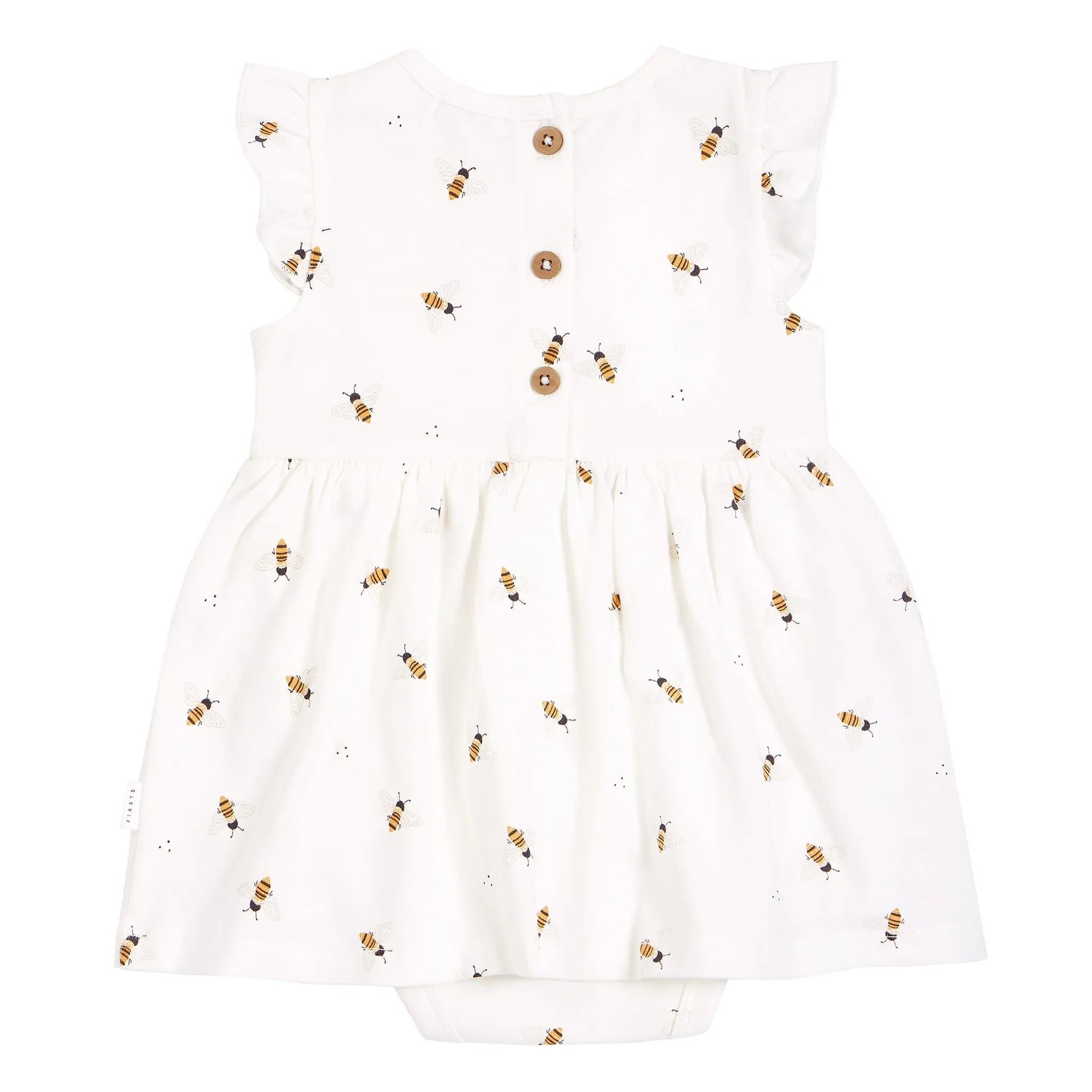 Petit Lem PETIT LEM - Dress with integrated onesie with allover bee print