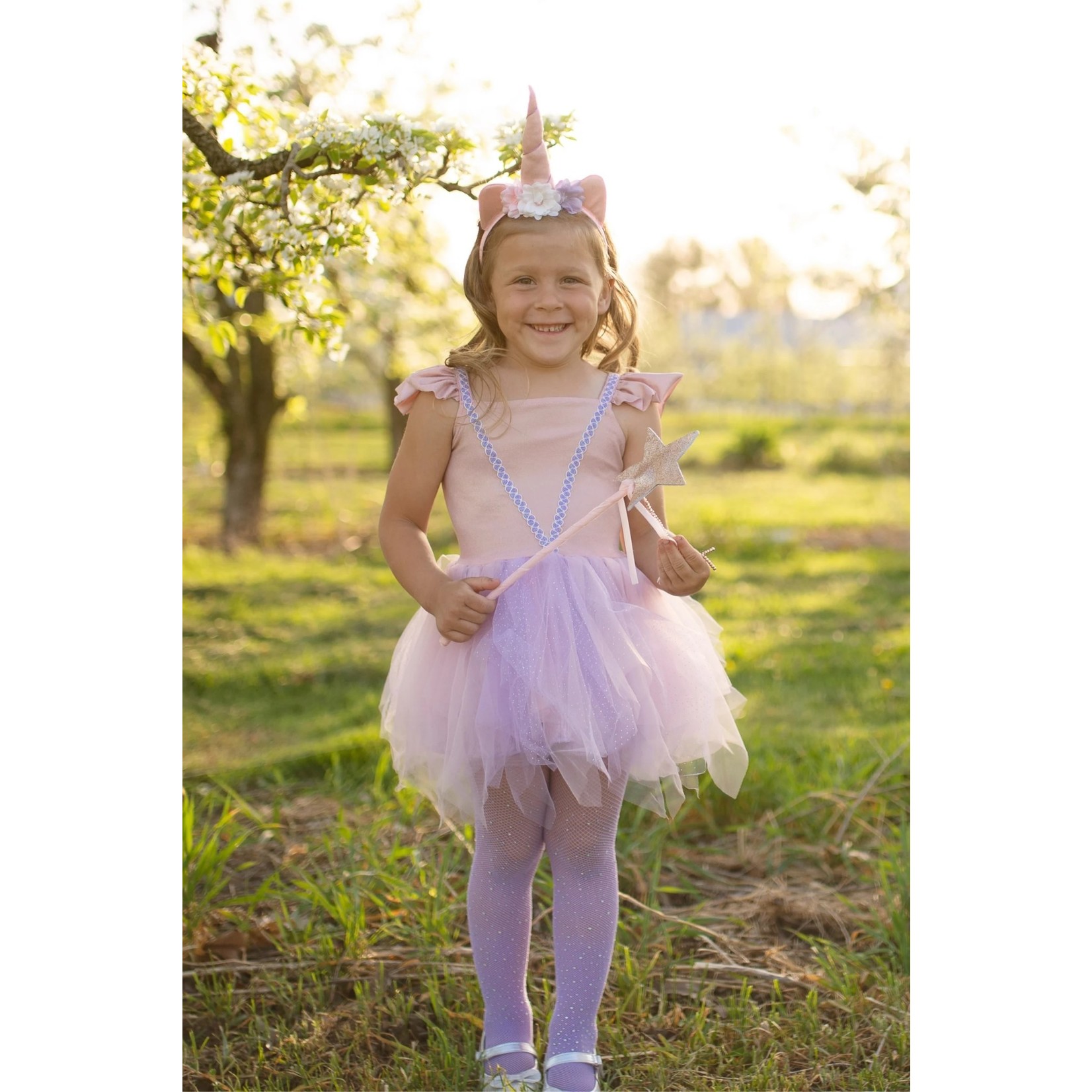 Great Pretenders GREAT PRETENDERS - Pink shimmer unicorn dress and headband