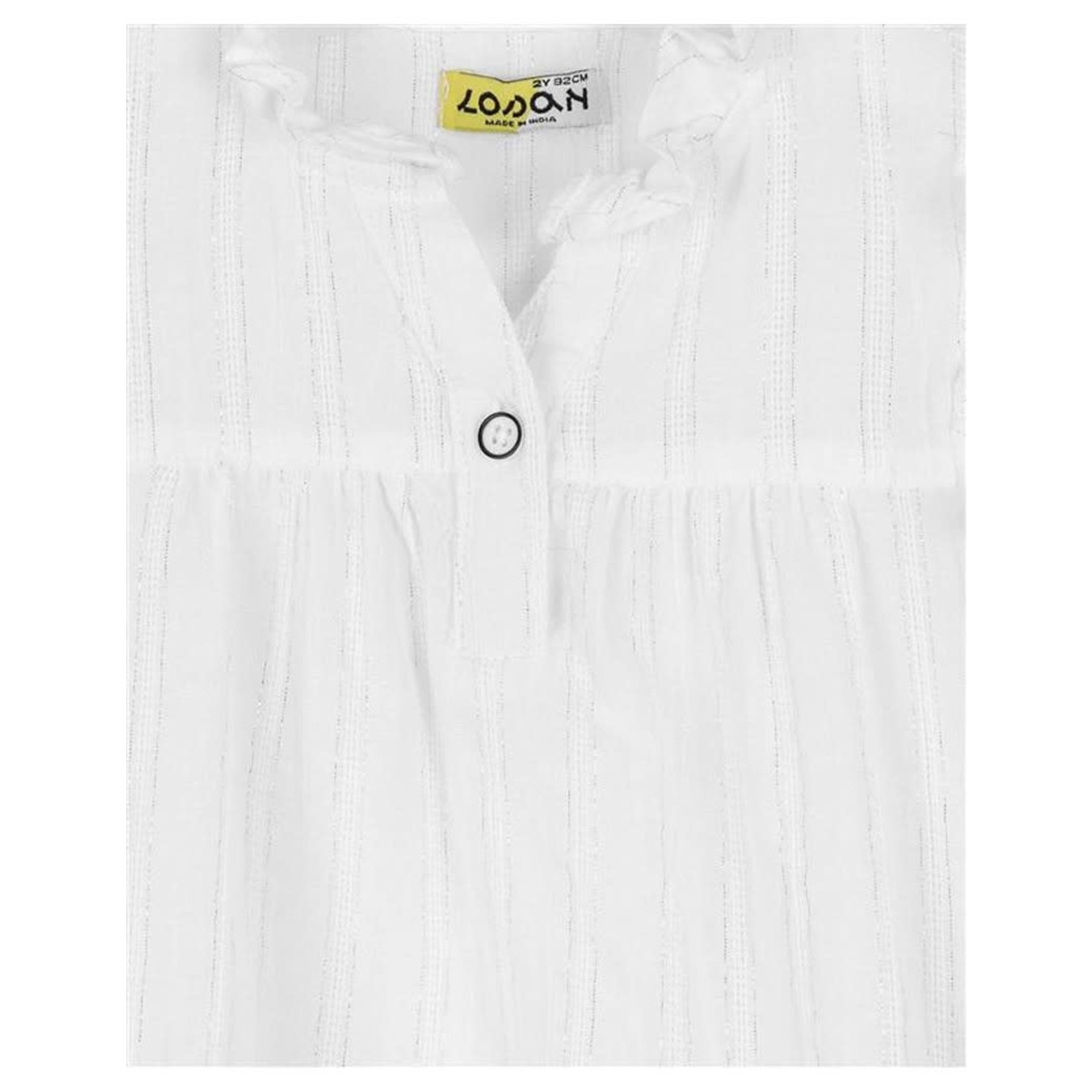 Losan LOSAN - Light white blouse with metallic thread and frills at shoulders