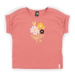 Nanö NANÖ - Coral shortsleeve t-shirt with flower appliqué 'Sunny Fruits'