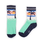 Nanö NANÖ - Aqua Green Socks with Beach Print 'Time to Travel'