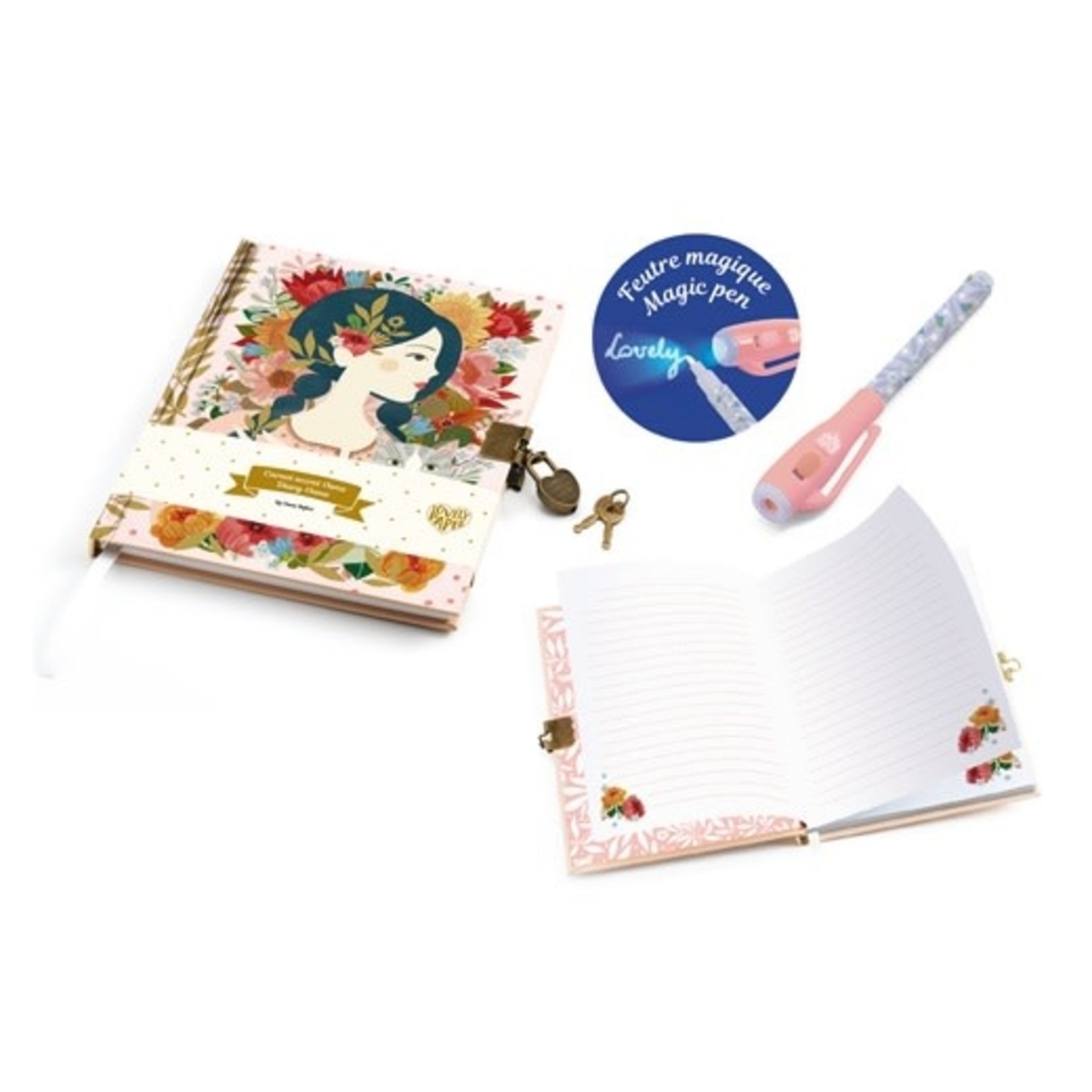 Djeco DJECO - Carnet de notes / Journal intime avec crayon magique 'Oana'