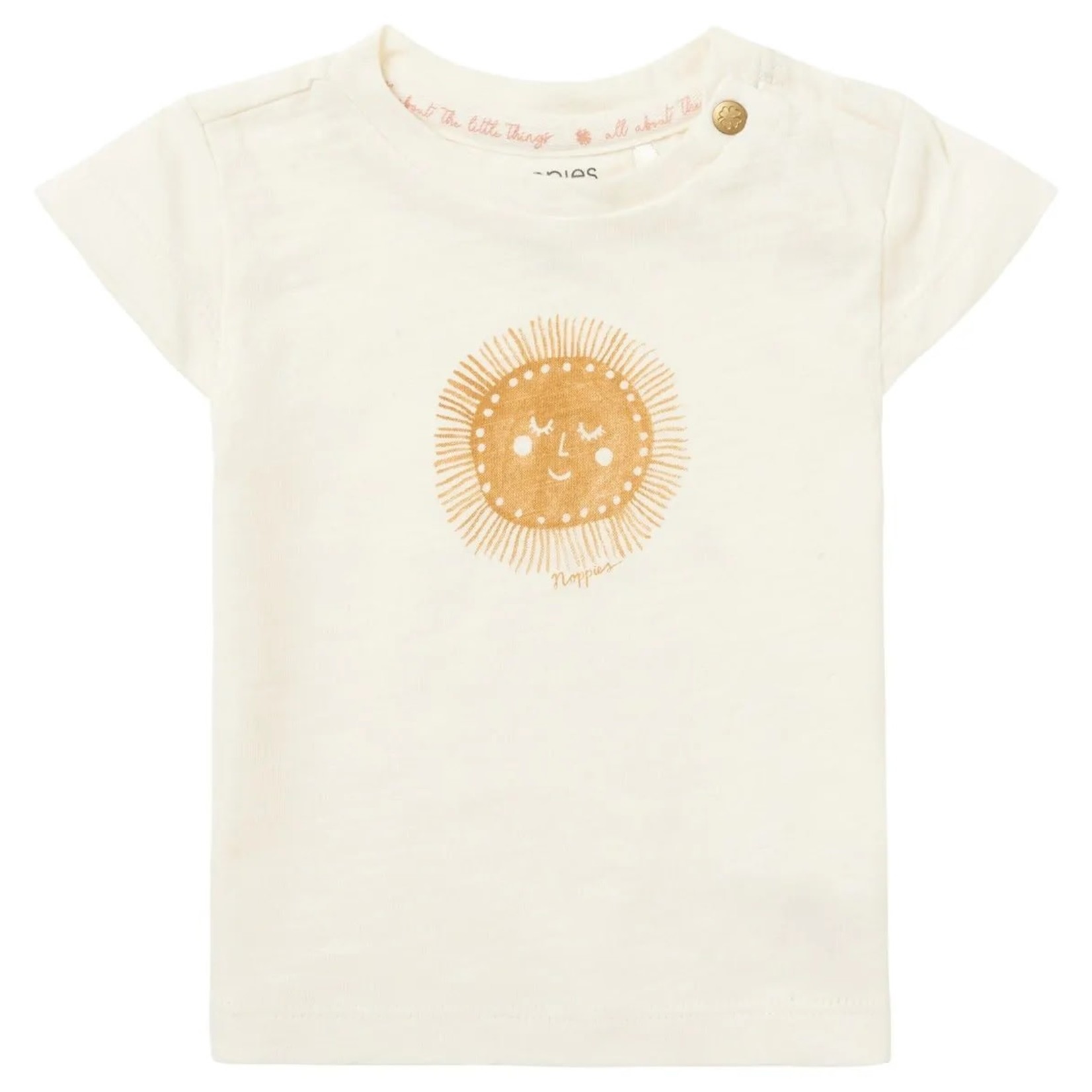 Noppies NOPPIES - T-shirt blanc à manches avec imprimé de soleil doré 'Nicollet'