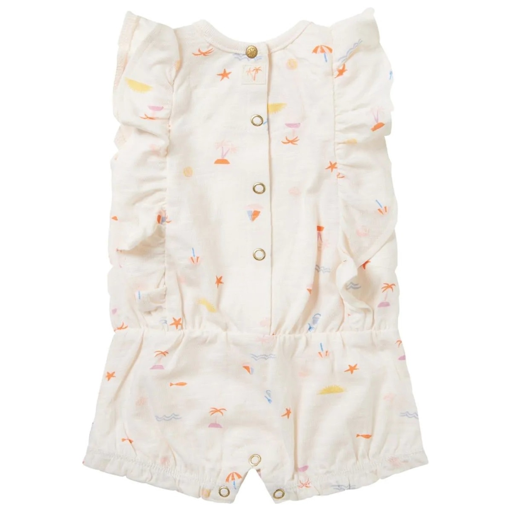 Noppies NOPPIES -  Cream romper with all over beach print 'Nairobi'