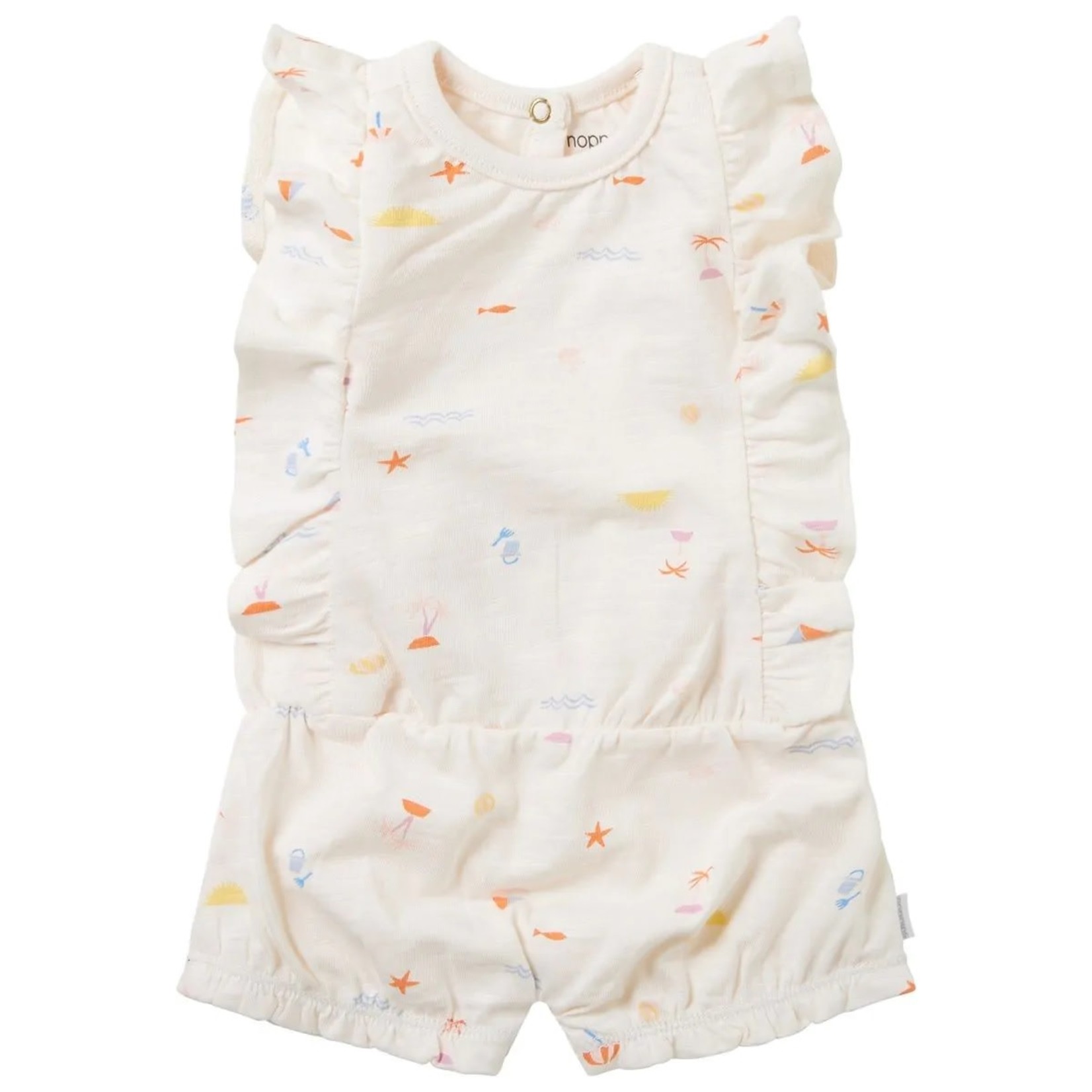 Noppies NOPPIES -  Cream romper with all over beach print 'Nairobi'