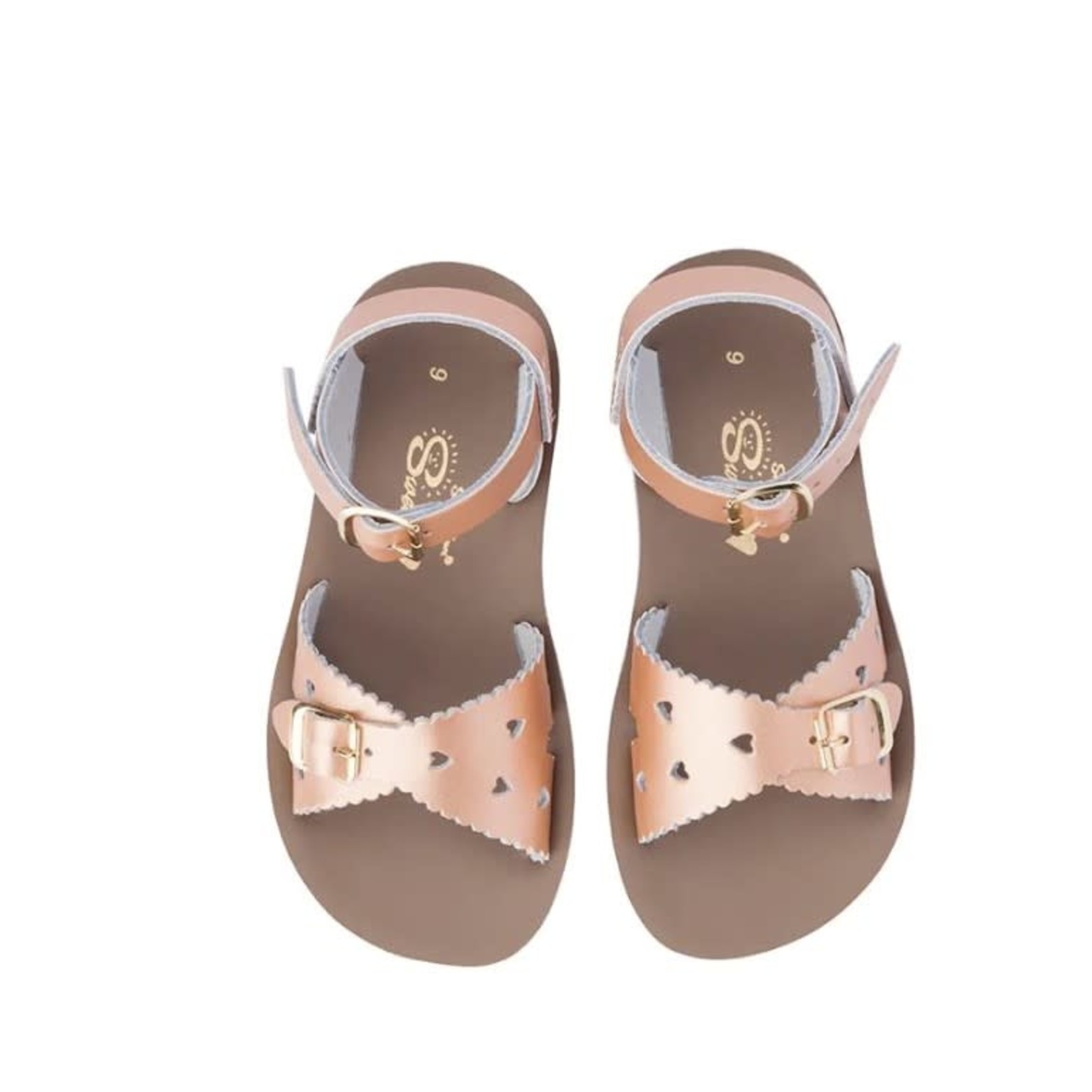 Saltwater Sandals SALTWATER SANDALS - Sandales de cuir à orteils ouverts 'Sweetheart - Rose Gold'