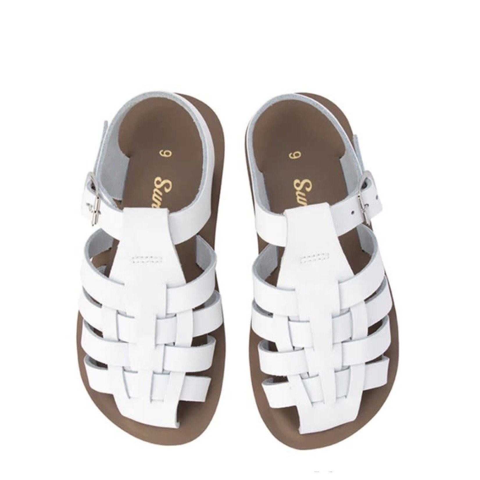 Saltwater Sandals SALTWATER SANDALS - Closed-toe leather sandals 'Sailor - White'