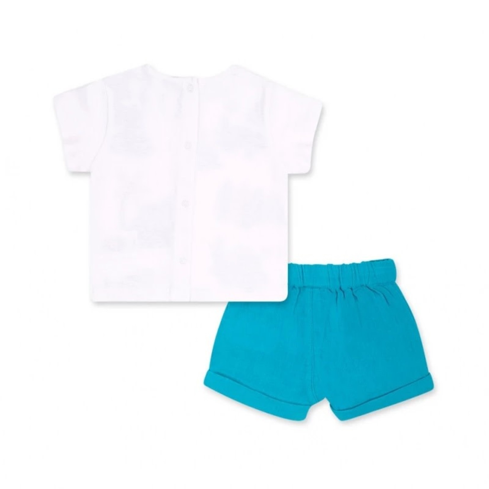 TucTuc TUC TUC - Ensemble deux pièces t-shirt blanc avec imprimé et short turquoise 'Tortues'