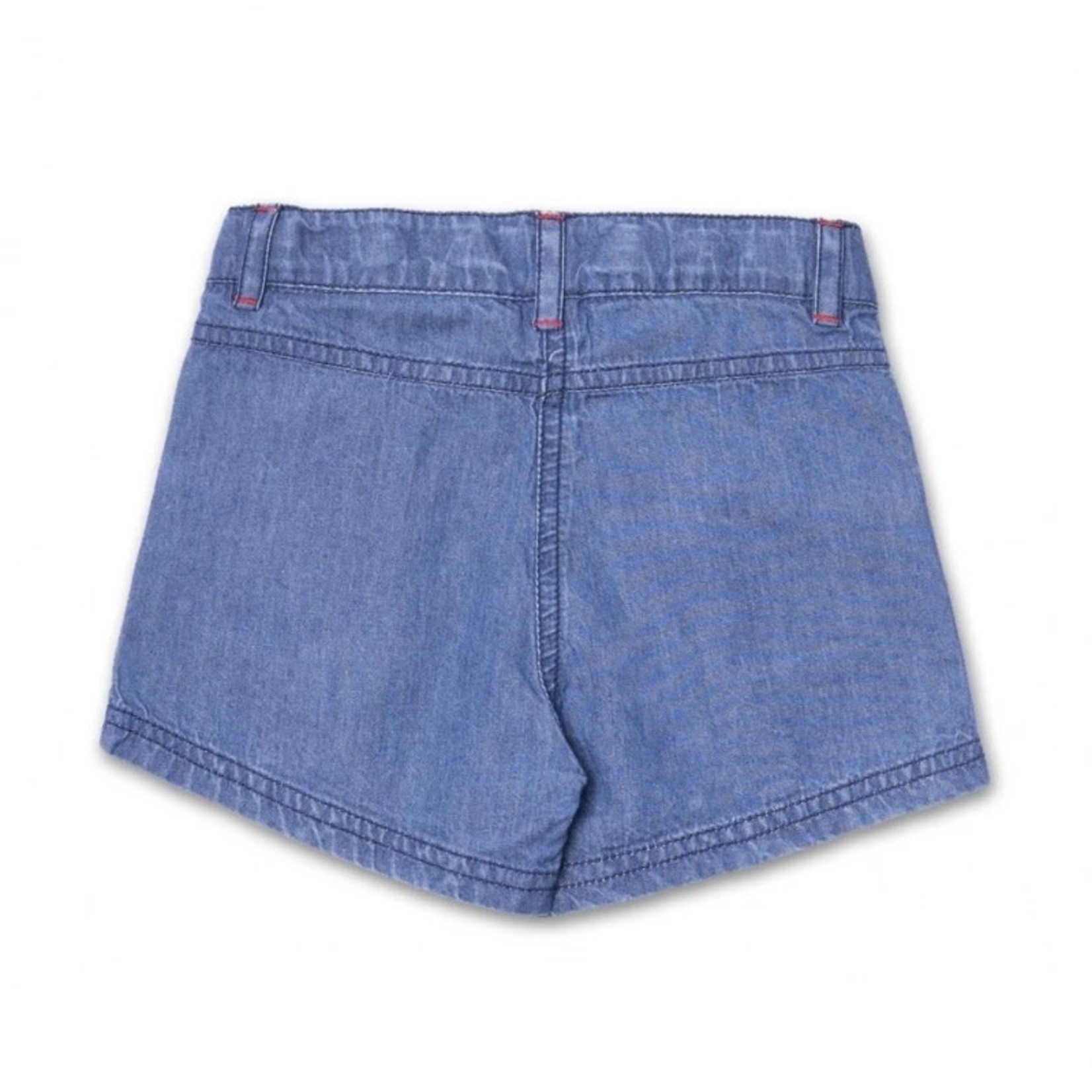TucTuc TUC TUC - Lightweight Denim Shorts with Pockets and Flower Embroidery 'Beach Day'