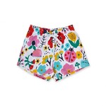 TucTuc TUC TUC - White Cotton Shorts with Flower and Ladybug Print 'Tiny Critters'
