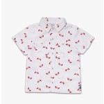 TucTuc TUC TUC - White Poplin Short Sleeve Shirt with Crab Print 'Beach Day'