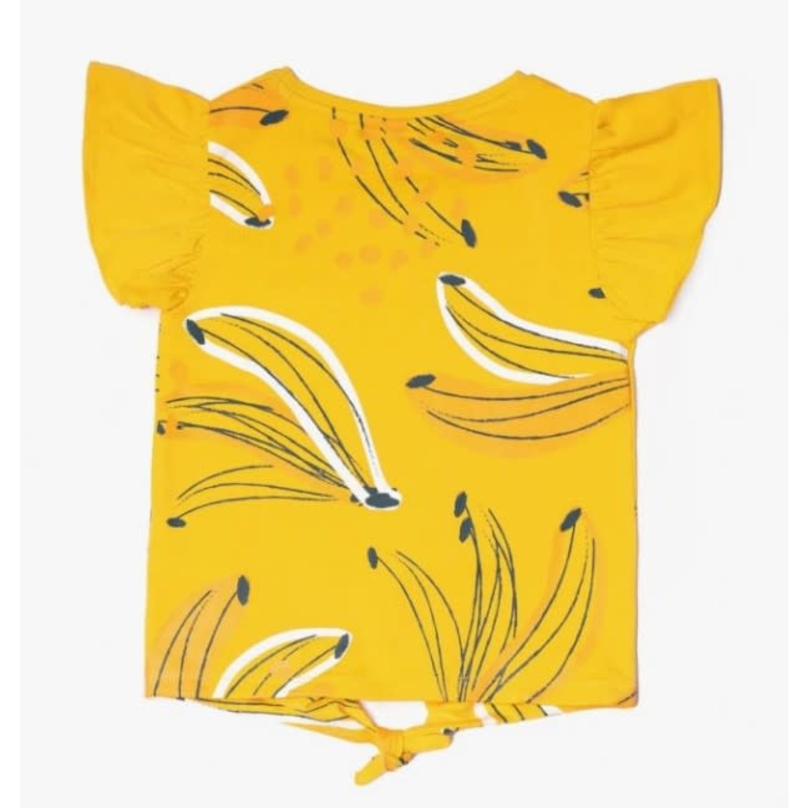 TucTuc TUC TUC - Yellow Short Sleeve Jersey T-Shirt with Banana Print 'Tropic Feelings'