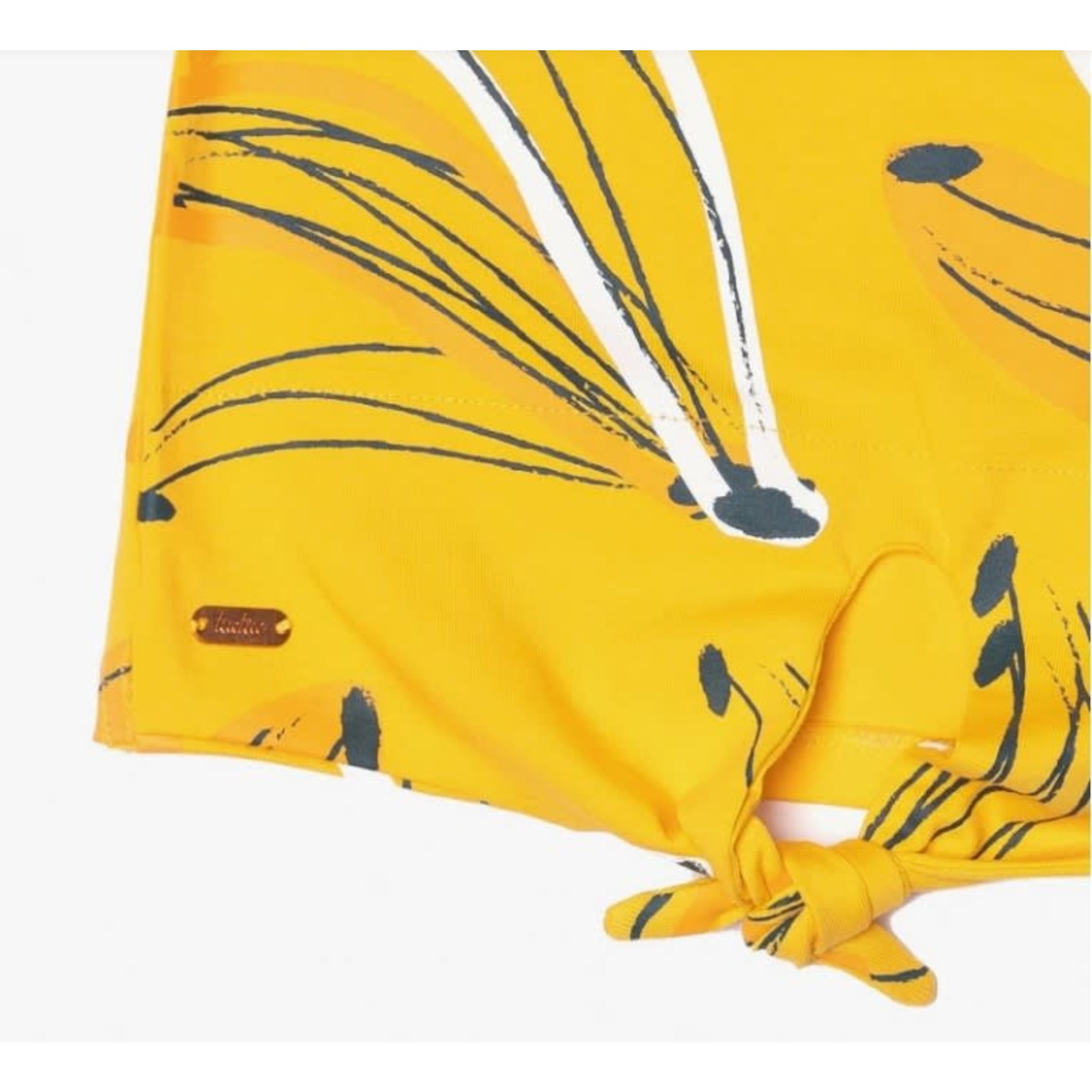 TucTuc TUC TUC - Yellow Short Sleeve Jersey T-Shirt with Banana Print 'Tropic Feelings'