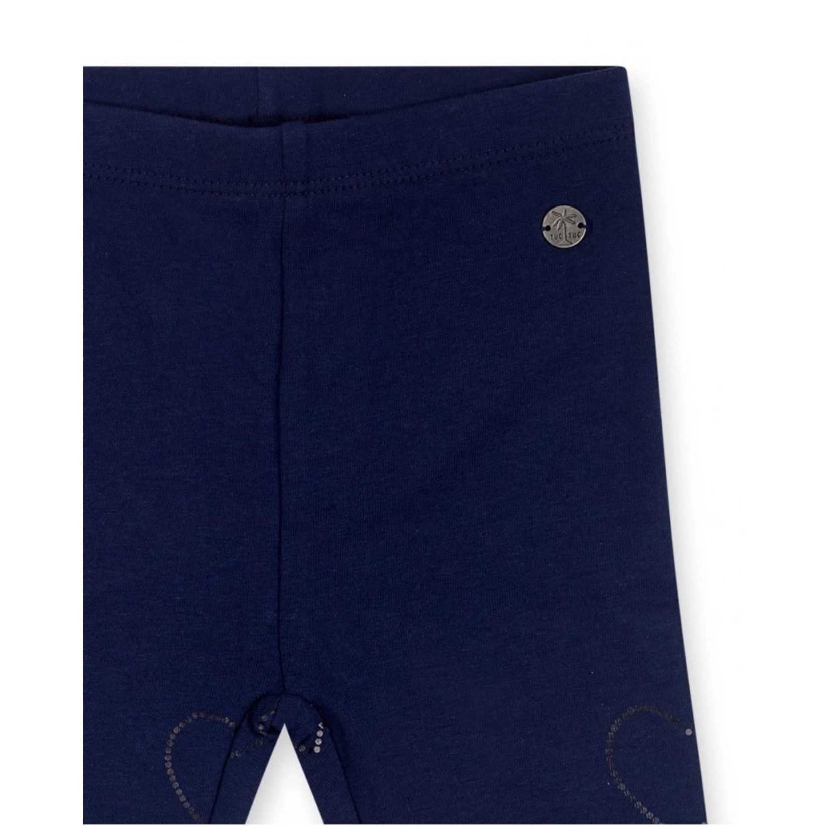 TucTuc TUC TUC - Navy Capri Leggings with Dotted Hearts Print