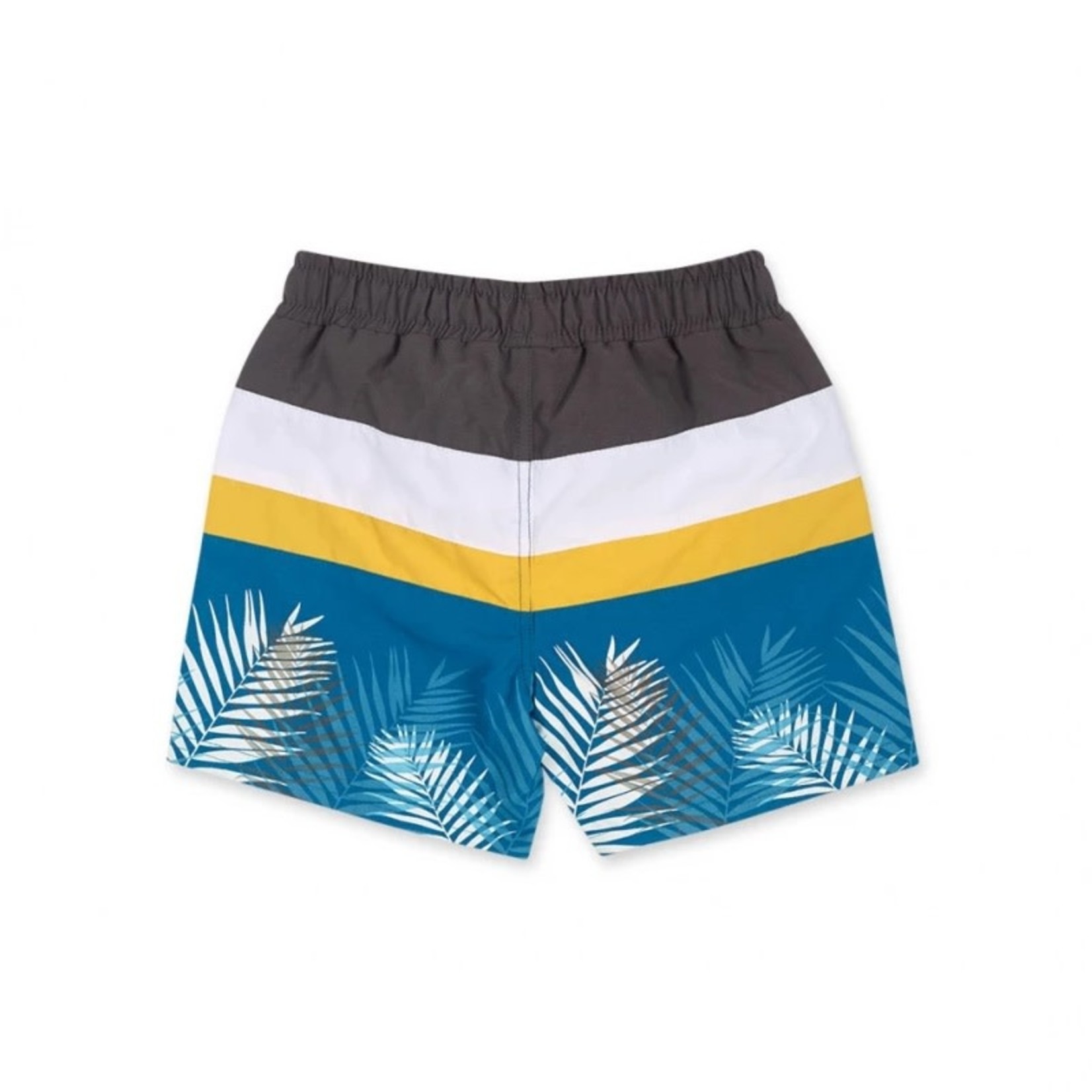 TucTuc TUC TUC -  Boardshorts with Colored Stripes and Foliage Print 'Lost Paradise'