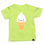 Whistle & Flute WHISTLE AND FLUTE - T-shirt à manches courtes vert fluo appliqué de crème glacée 'Kawaii - Soft serve'