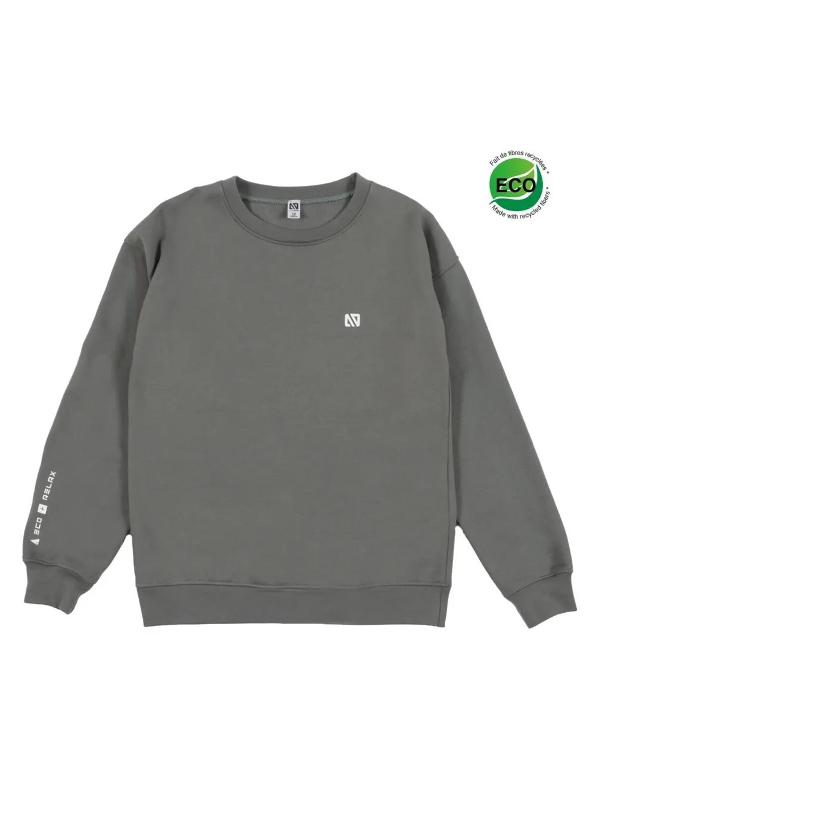 Nanö NANÖ - Chandail coton ouaté uni gris vert Eco Relax 'Loungewear'