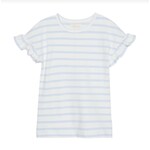 Creamie CREAMIE - T-shirt with shoulder ruffle and blue stripes