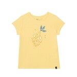 Deux par Deux DEUX PAR DEUX - T-shirt à manches courtes jaune avec appliqué d'ananas 'J'ai la pêche'
