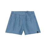 Deux par Deux DEUX PAR DEUX - Blue Chambray Shorts with Bow 'Where Are You Blue Flower?'