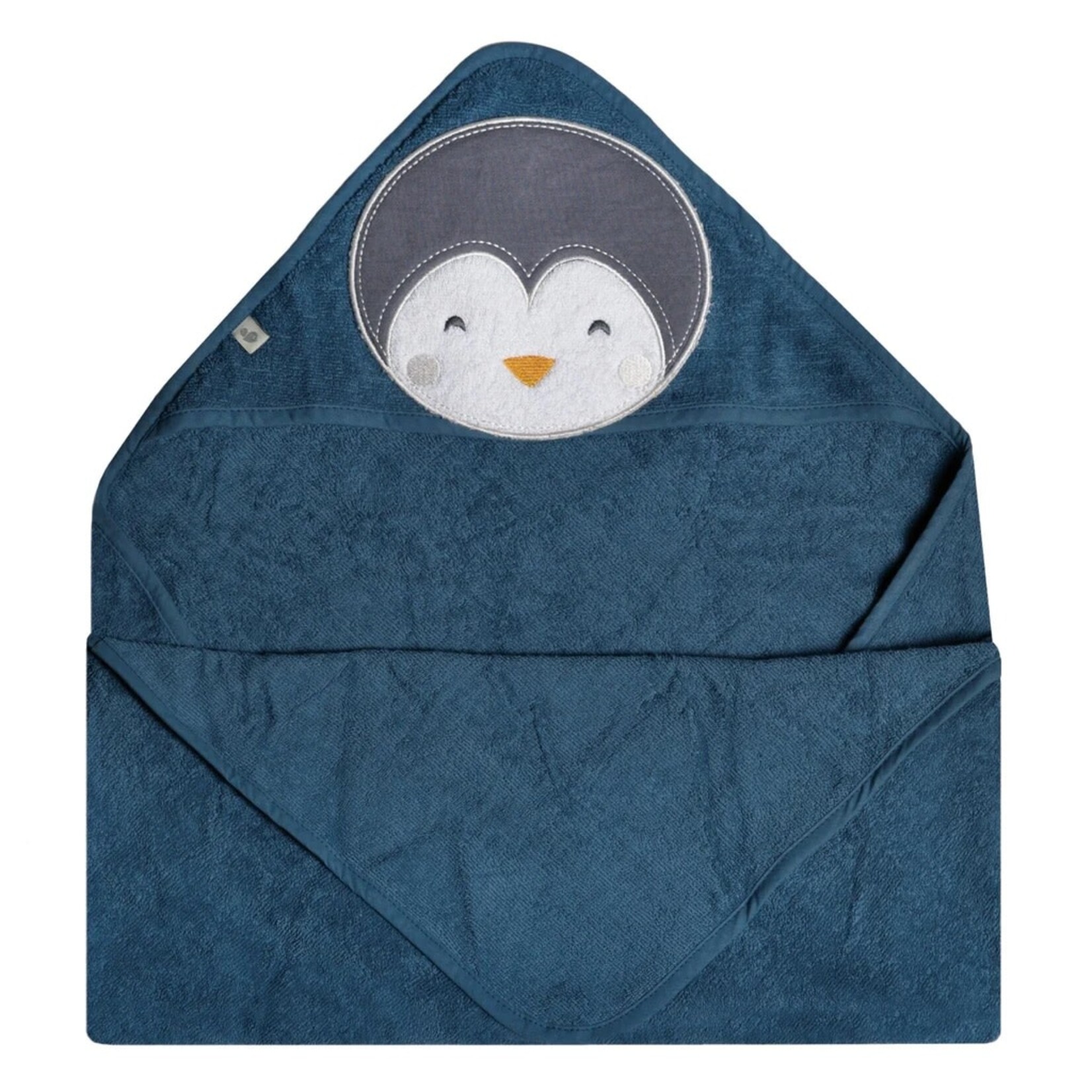 Perlimpinpin PERLIMPINPIN - Blue Baby Hooded Towel 'Pingouin'