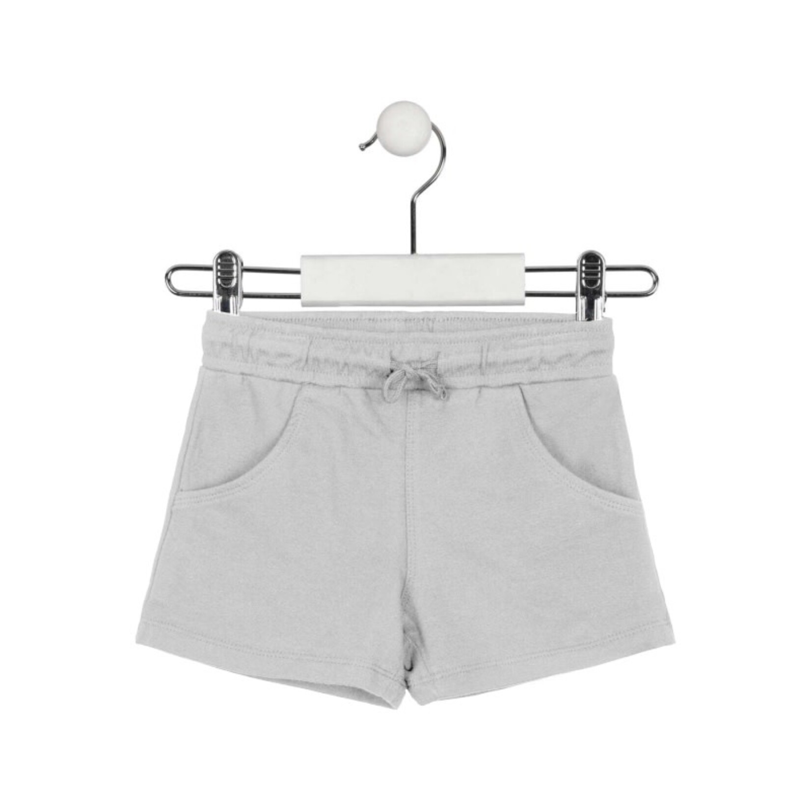 Losan LOSAN - Soft Light Grey Cotton Shorts with Drawstring