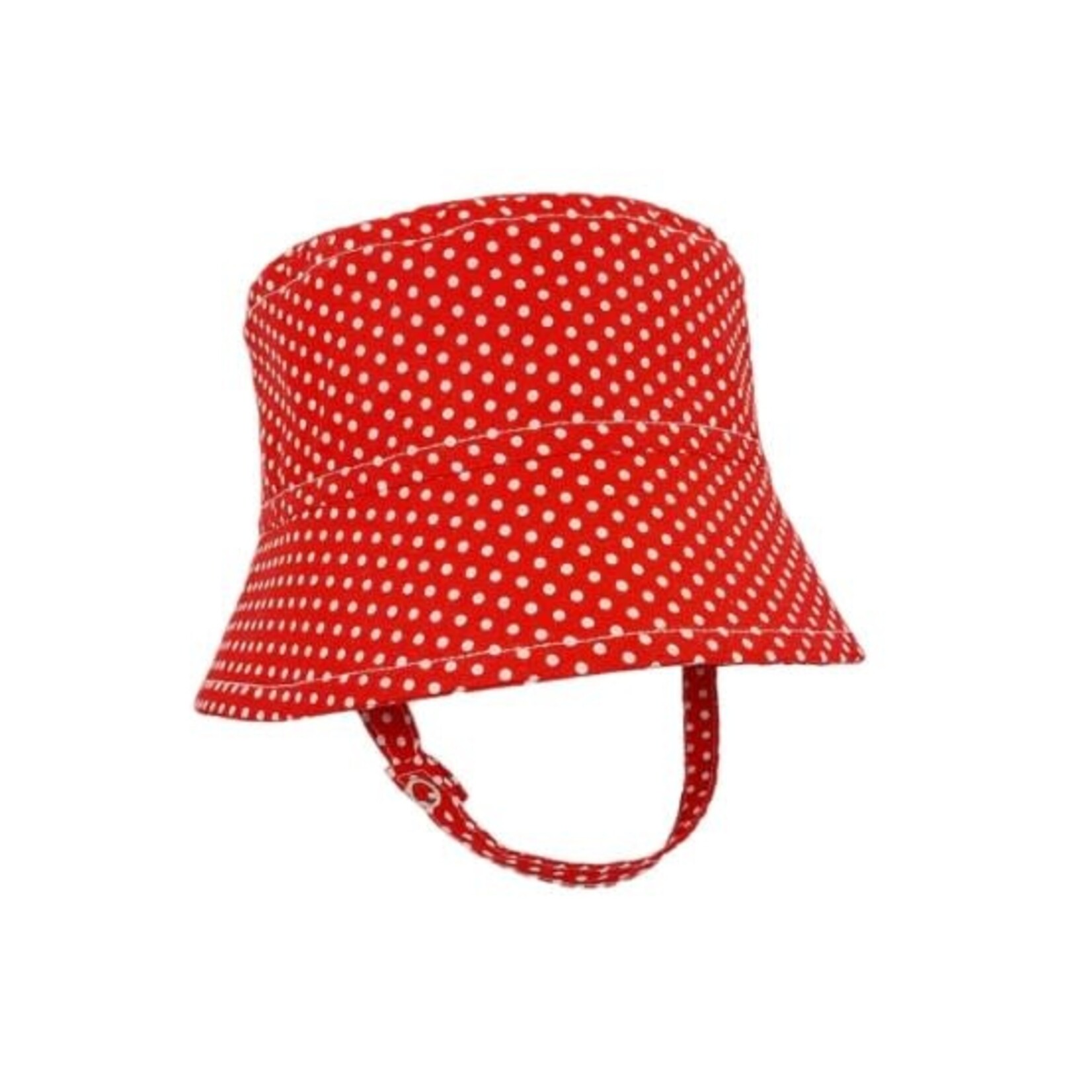 Tirigolo TIRIGOLO - Classic Cotton Adjustable Summer Hat - Red with white polka dots