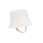 Tirigolo TIRIGOLO - Classic Cotton Adjustable Summer Hat - White with small pink flowers