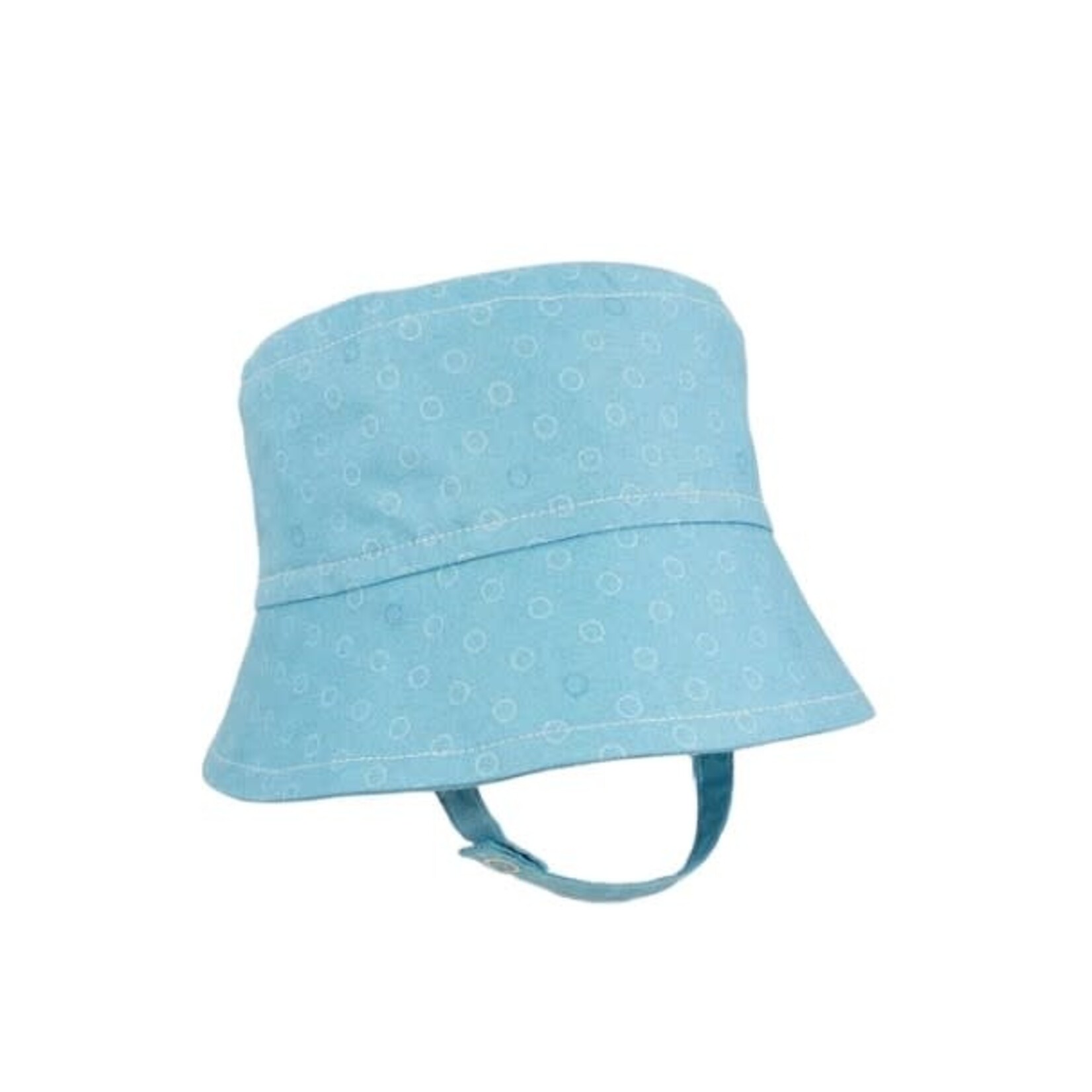 Tirigolo TIRIGOLO - Classic Cotton Adjustable Summer Hat - Turquoise circles