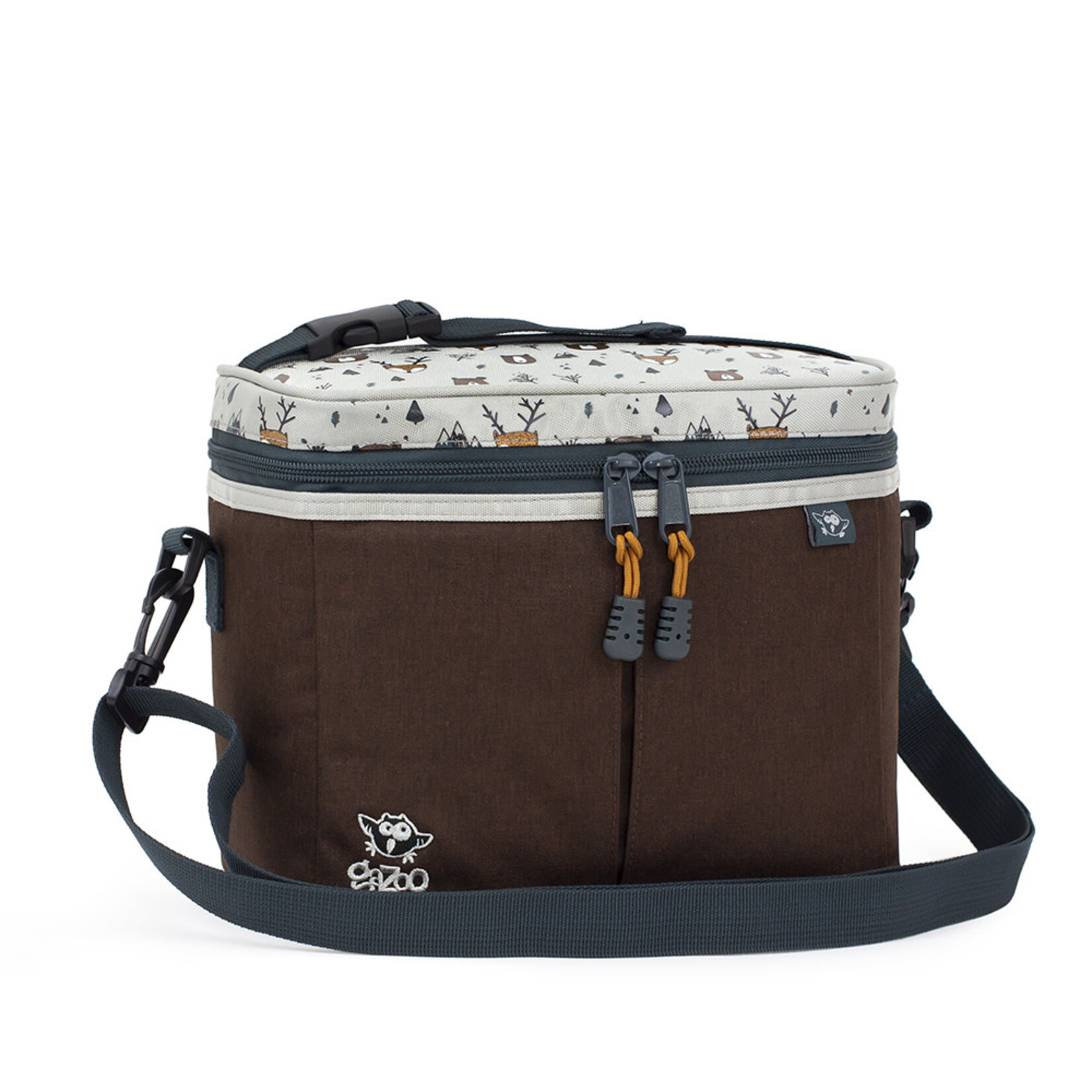 GEOCAN GEOCAN- Rectangular lunch box - Grey brown with forest animal print