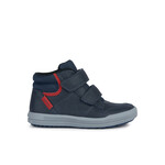 Geox GEOX - High-top Synthetic Leather Sneakers 'J. ARZACH' - Navy/Red