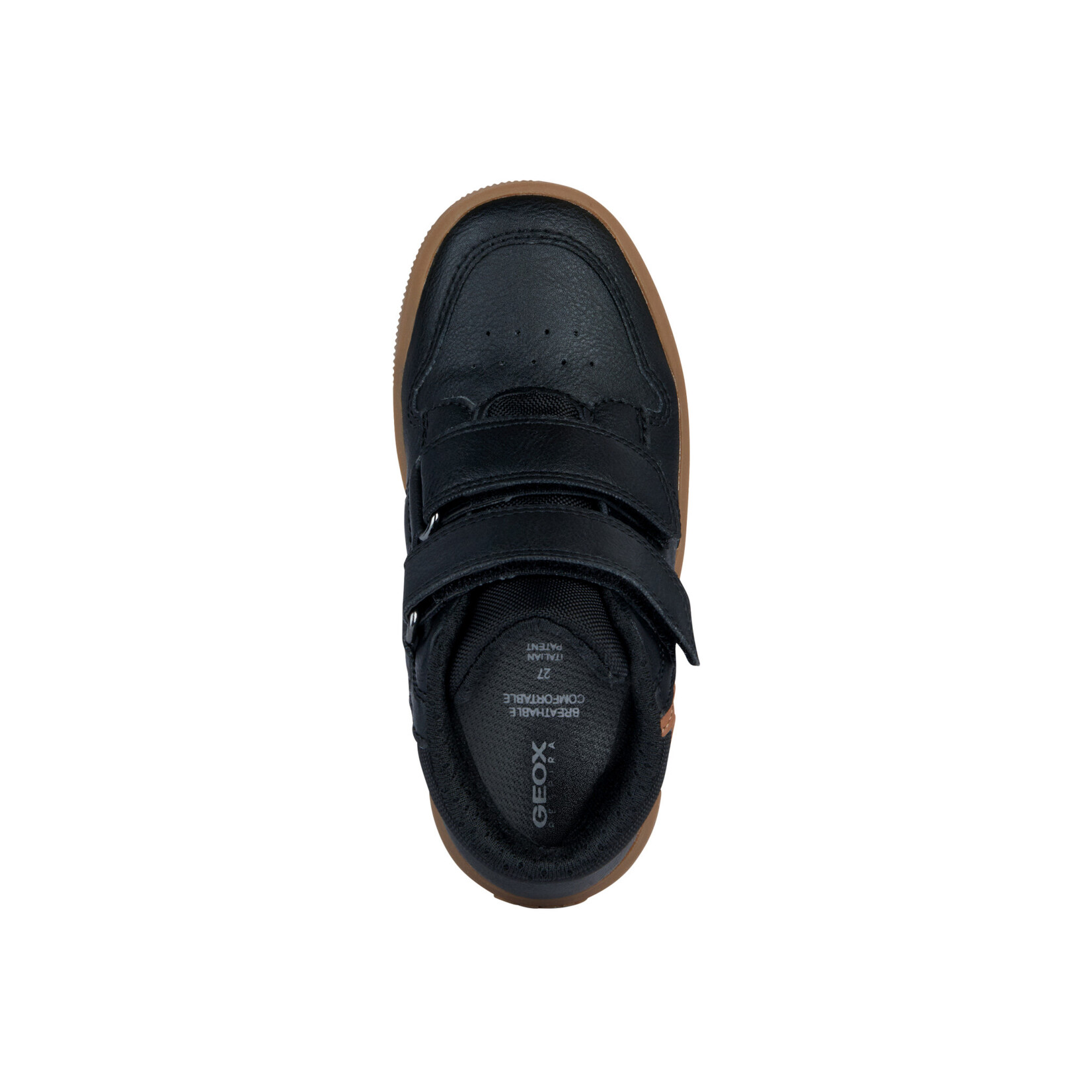 Geox GEOX - High-top Synthetic Leather Sneakers 'J. ARZACH' - Black/Cognac