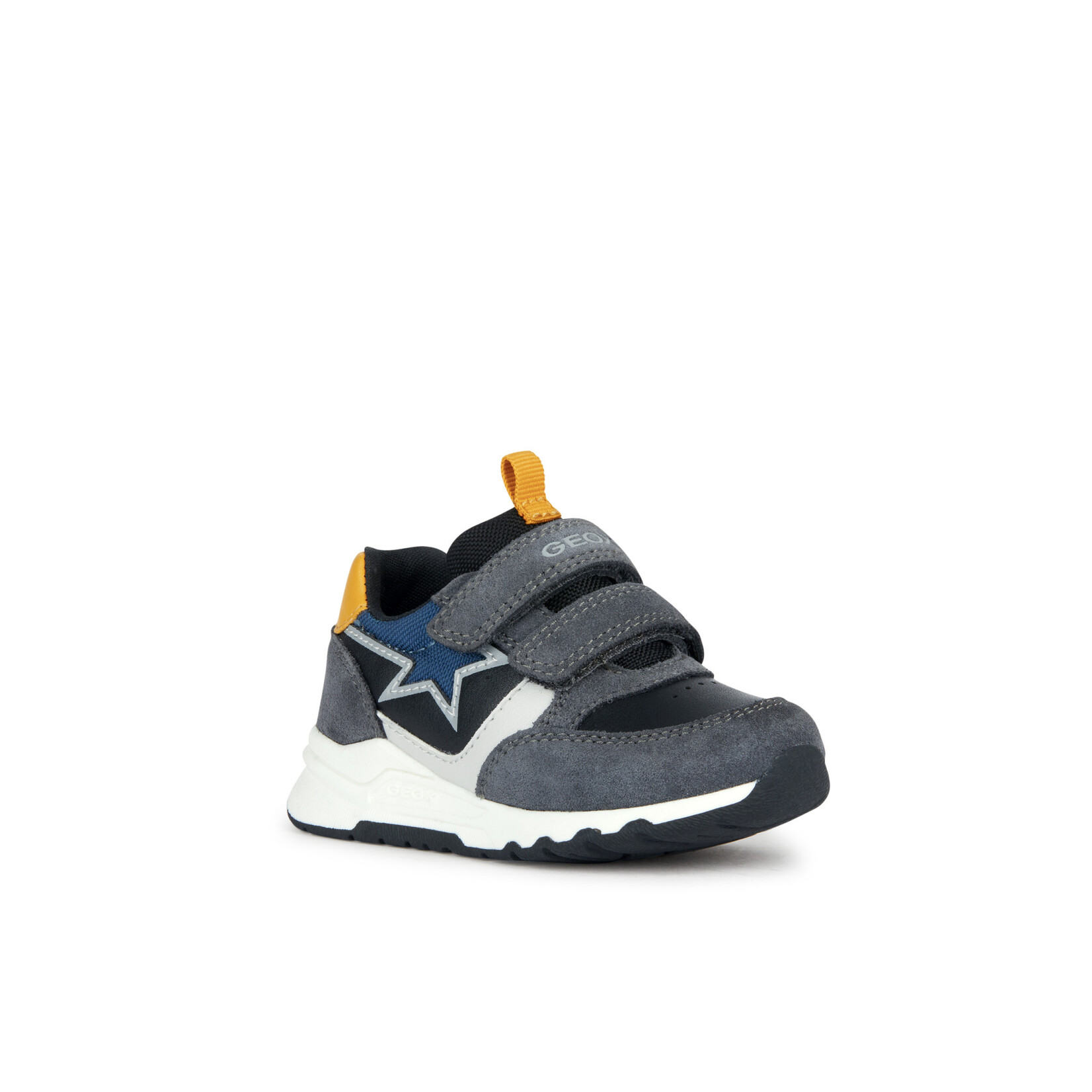 Geox GEOX - Chaussures de sport 'B. PYRIP - Suede+Cuir Synt.' - Gris Foncé/Jaune