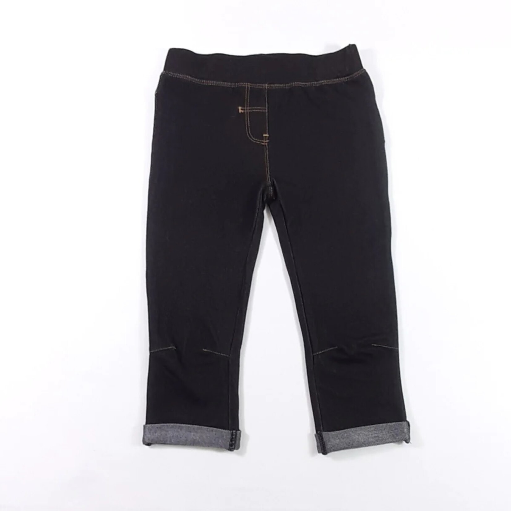 Deux par Deux DEUX PAR DEUX- Capri Jegging In Black Denim 12Y