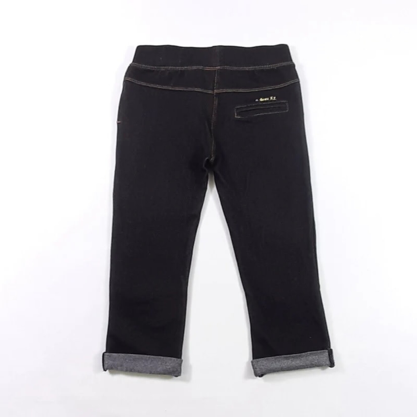 Deux par Deux DEUX PAR DEUX- Capri Jegging In Black Denim 12Y