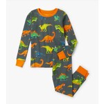 Hatley HATLEY -  'Colourblock Dino' Cotton Pajama Set