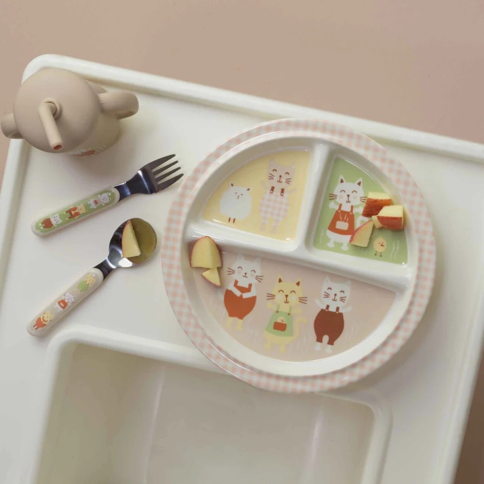 Sugarbooger SUGARBOOGER - Ensemble d'ustensiles pour enfant avec boîte 'Prairie Kitty'