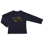 Mayoral MAYORAL - Navy long sleeve t-shirt with forest animal and 'ROUTE' print
