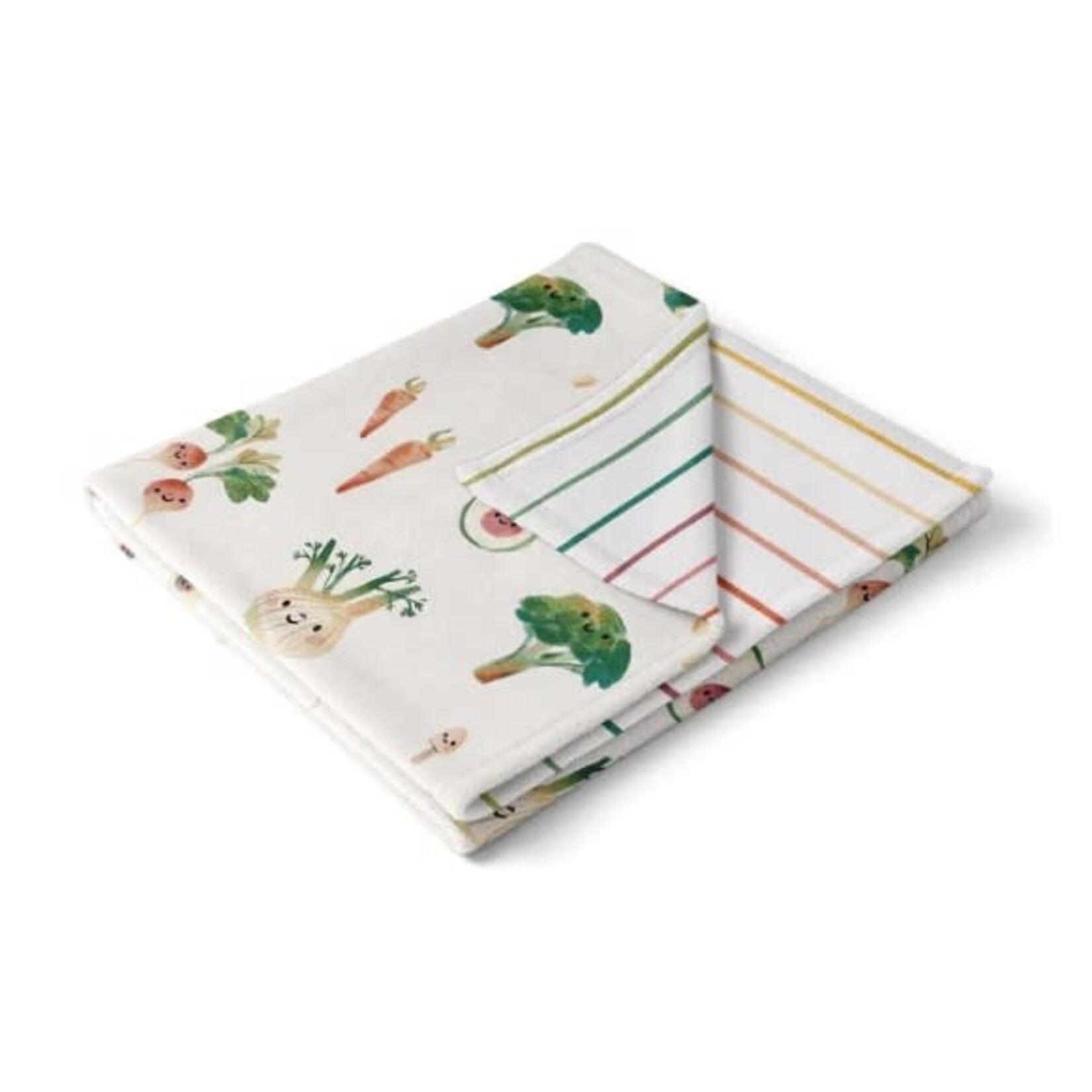 VEILLE SUR TOI - Minky blanket - Vegetables/Stripes - Au Marché (Elena Comte)