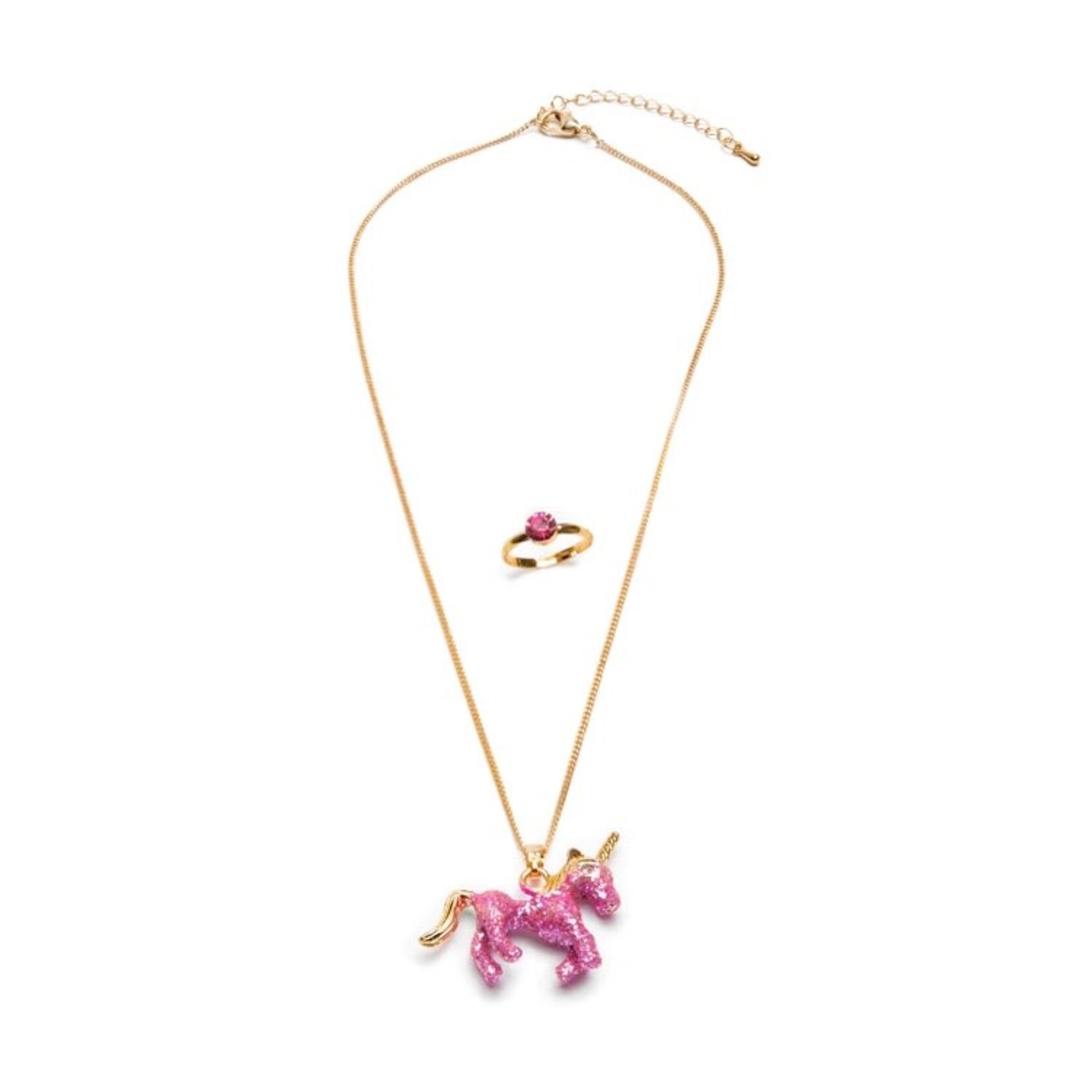 Great Pretenders GREAT PRETENDERS - Ensemble collier et bague licorne rose scintillante