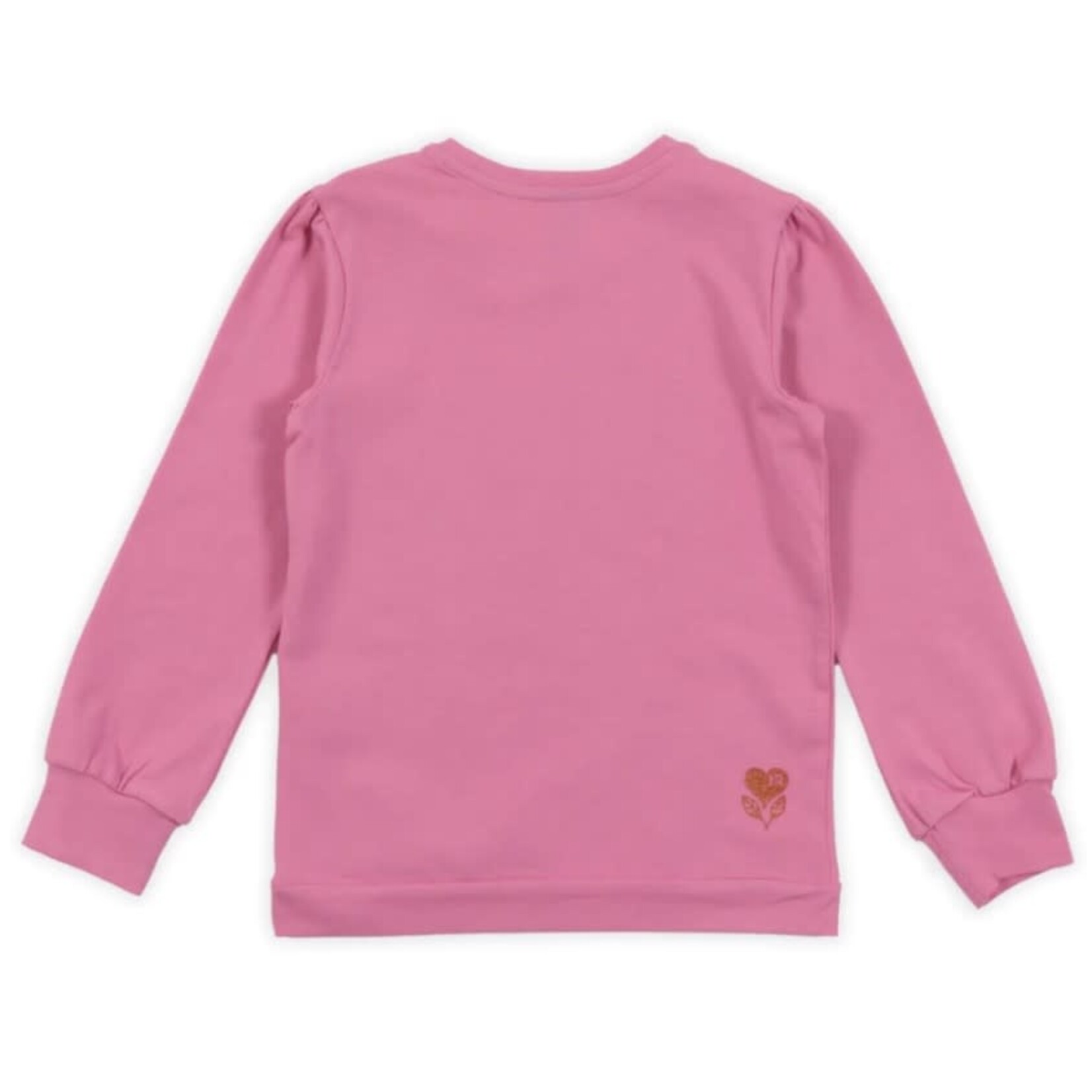 Nanö NANÖ -  Longsleeve pink t-shirt with dog and cat print 'Mes meilleures amies'