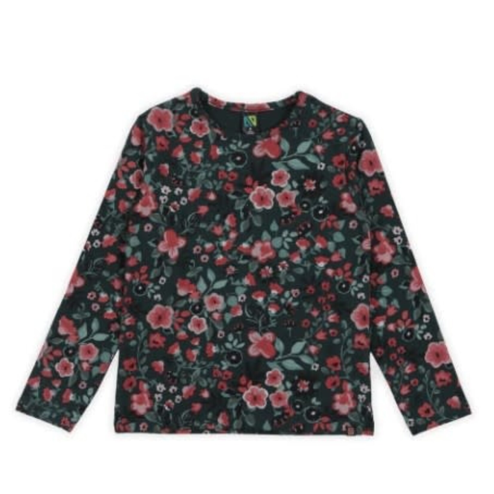 Nanö NANÖ - Long-Sleeve T-shirt with Red Flower Print 'Douceur d'automne''